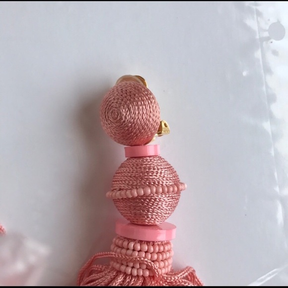 Oscar de la Renta Ball tassel drop clip on earring - Picture 5 of 7